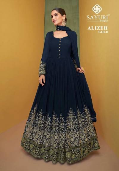 Alizeh Gold By Sayuri Designer Partywear Gown Collection